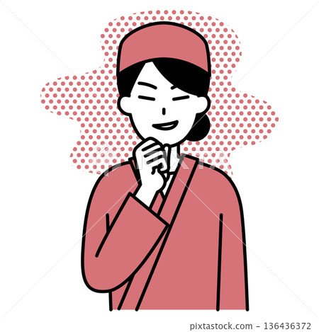 一位在日式餐廳工作的女服務生心懷鬼胎 一位在日式餐廳工作的女服務生心懷鬼胎 136436372