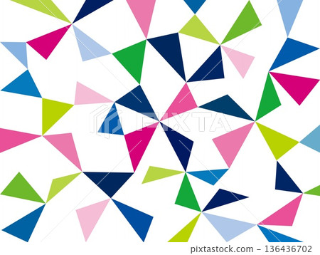 Geometric pattern, triangle, white background, colorful 136436702