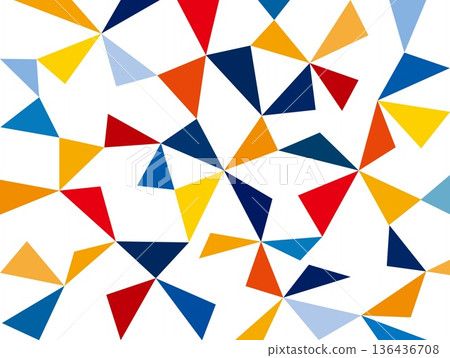 Geometric pattern, triangle, white background, colorful 136436708