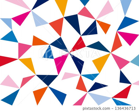 Geometric pattern, triangle, white background, colorful 136436713