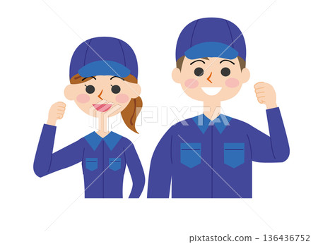 男女清潔工插圖 男女清潔工插圖 136436752