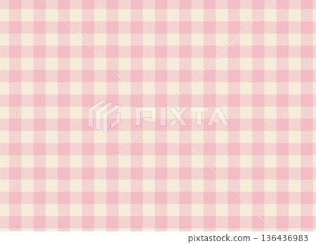 可愛的格紋背景素材,粉紅色格紋無縫圖案插圖 可愛的格紋背景素材,粉紅色格紋無縫圖案插圖 136436983