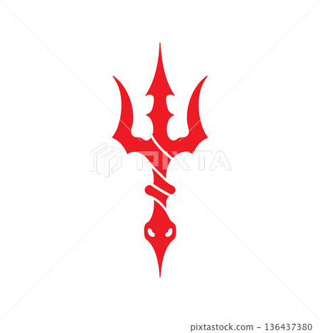 Vintage Trident Spear of Poseidon Neptune God Triton King logo design Vintage Trident Spear of Poseidon Neptune God Triton King logo design 136437380