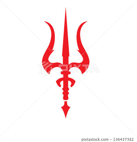 Vintage Trident Spear of Poseidon Neptune God Triton King logo design Vintage Trident Spear of Poseidon Neptune God Triton King logo design 136437382
