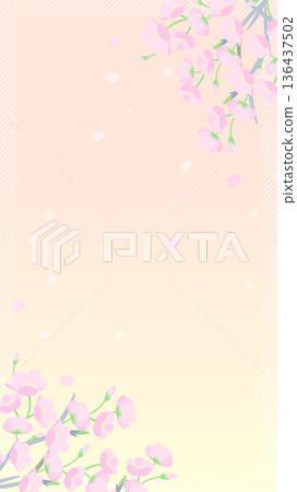Spring sale banner background with cherry blossom illustration (pastel color, vertical) Spring sale banner background with cherry blossom illustration (pastel color, vertical) 136437502