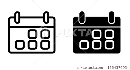 Calender icon design template 136437693