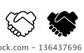Handshake icon design template 136437696