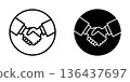 Handshake icon design template 136437697
