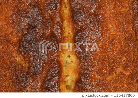 Baked Lemon Cake Top Texture Macro Baked Lemon Cake Top Texture Macro 136437800