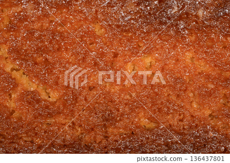 Baked Lemon Cake Top View Macro Baked Lemon Cake Top View Macro 136437801