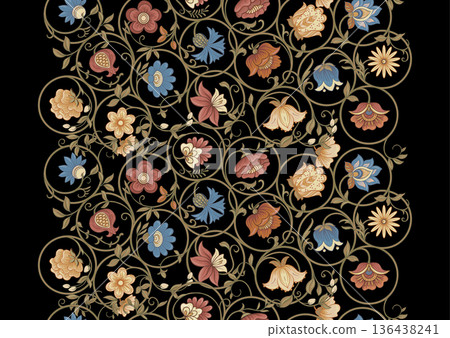 Ornate floral seamless pattern 136438241