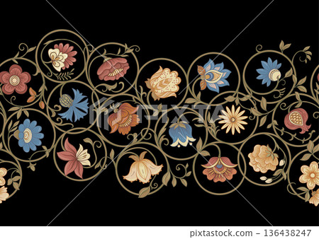 Ornate floral seamless pattern 136438247