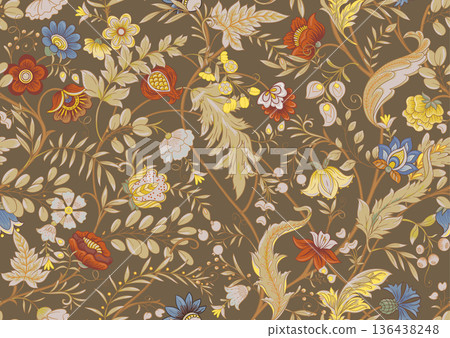 Ornate floral seamless pattern.  136438248