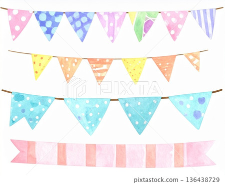 一套可愛的花環 136438729