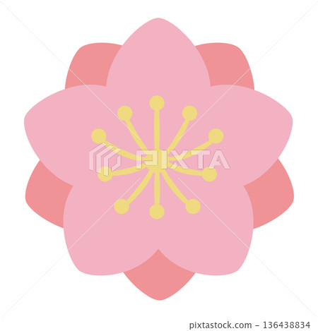 Two flowers of peach blossoms 136438834