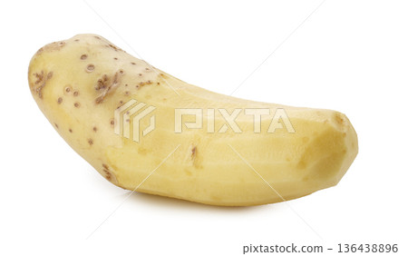 Raw peeled potatoes isolated on a white background Raw peeled potatoes isolated on a white background 136438896