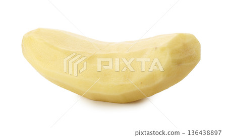 Raw peeled potatoes isolated on a white background Raw peeled potatoes isolated on a white background 136438897