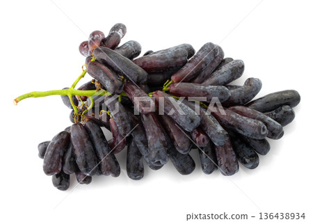 Sweet black sapphire grapes on a white background. Sweet black sapphire grapes on a white background. 136438934