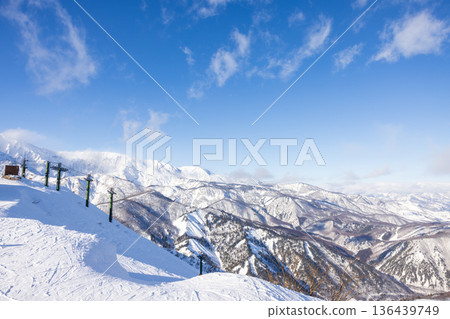 View of Happo-one Ski Resort in Hakuba Village, Nagano Prefecture View of Happo-one Ski Resort in Hakuba Village, Nagano Prefecture 136439749