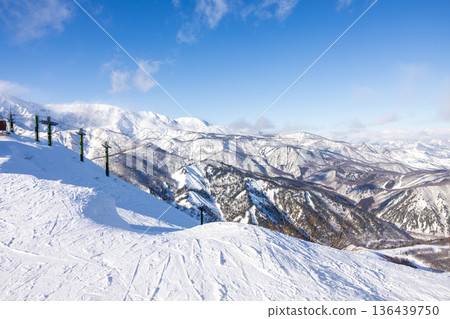 長野縣白馬村八方尾根滑雪場景色 136439750