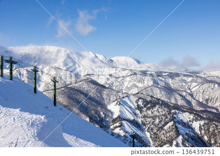 長野縣白馬村八方尾根滑雪場景色 136439751