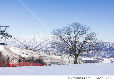 長野縣白馬村八方尾根滑雪場景色 136439762