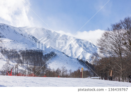 View of Happo-one Ski Resort in Hakuba Village, Nagano Prefecture View of Happo-one Ski Resort in Hakuba Village, Nagano Prefecture 136439767