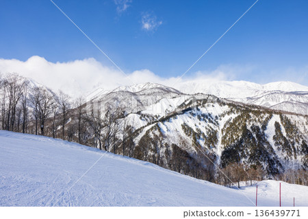View of Happo-one Ski Resort in Hakuba Village, Nagano Prefecture 136439771