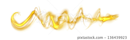 Golden abstract ribbon with smooth curves and transparent segments on white background for elegant visual concepts Golden abstract ribbon with smooth curves and transparent segments on white background for elegant visual concepts 136439923