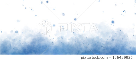 Blue mist with scattered particles and gradient diffusion on transparent background for atmospheric compositions 136439925
