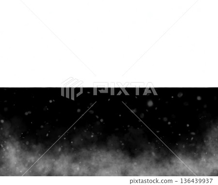 Snowflakes falling through mist on white and black backgrounds with atmospheric contrast and soft visual texture 136439937