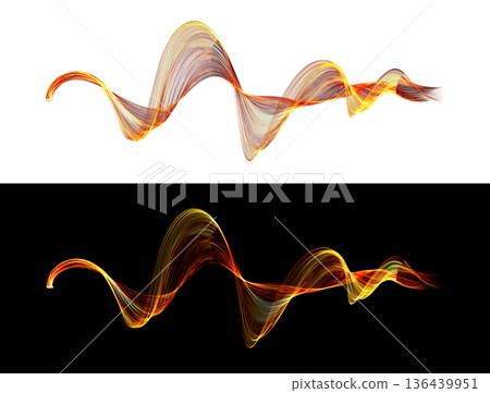 Colorful fire light waveforms on white and black backgrounds with smooth curves and transparency for dynamic compositions. Colorful fire light waveforms on white and black backgrounds with smooth curves and transparency for dynamic compositions. 136439951