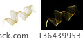 Glowing twisted transparent ribbon on white and black backgrounds with luminous lines and smooth curves for elegant compositions 136439953