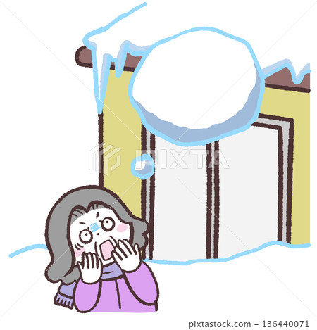 圖:一位老婦人被飄落的雪嚇了一跳 圖:一位老婦人被飄落的雪嚇了一跳 136440071