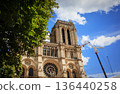 Notre Dame Cathedral under construction after the fire, Paris, France 136440258
