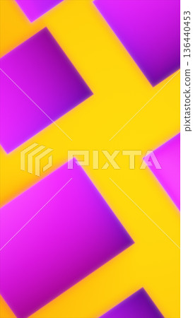Bright abstract geometric composition with bold yellow cross shapes on a purple background, creating a playful modern graphic design Bright abstract geometric composition with bold yellow cross shapes on a purple background, creating a playful modern graphic design 136440453