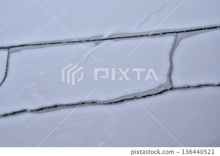 Ice Fragments Shimmer. Chilly Sea Ice Breaks Into Mosaic Structures Ice Fragments Shimmer. Chilly Sea Ice Breaks Into Mosaic Structures 136440521
