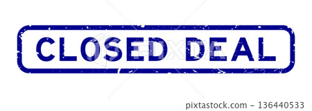 Grunge blue closed deal word square rubber seal stamp on white background 136440533