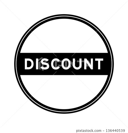 Black color round seal sticker in word discount on white background 136440539