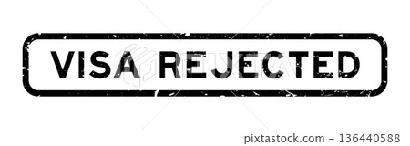 Grunge black visa rejected word square rubber seal stamp on white background Grunge black visa rejected word square rubber seal stamp on white background 136440588