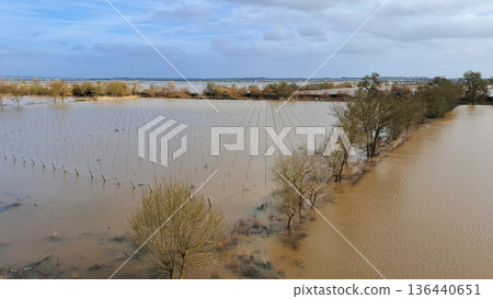 The impact of floods in Portugal in 2026, when rivers overflow and inundate agricultural fields The impact of floods in Portugal in 2026, when rivers overflow and inundate agricultural fields 136440651