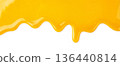 Orange juice dripping on a white background 136440814