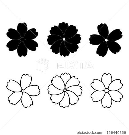 Collection of black daisy flower icons in solid silhouette and outline styles, perfect for logo design, branding, decorative elements, print, packaging, and modern botanical themed projects. Collection of black daisy flower icons in solid silhouette and outline styles, perfect for logo design, branding, decorative elements, print, packaging, and modern botanical themed projects. 136440866