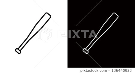 Baseball bat icon, batting image 136440923