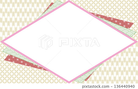 日式千代紙風格邊框背景 136440940