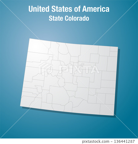Colorado state divided into counties, the USA 136441287