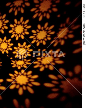 Floating flowers on a black background Floating flowers on a black background 136441381