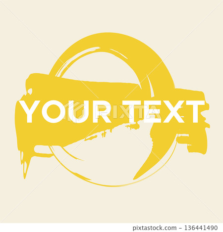 Vector Round Shape on White. Yellow Circle Stamp. Icon, Logo, Banner Design. Vector Round Shape on White. Yellow Circle Stamp. Icon, Logo, Banner Design. 136441490