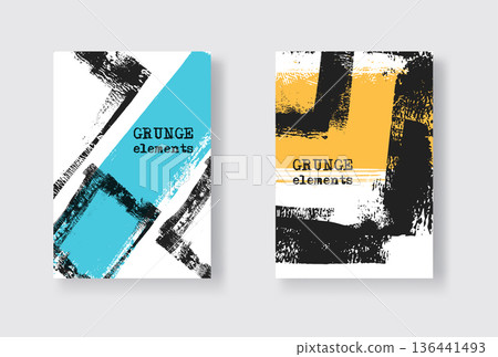 Collection of grunge covers with brush strokes. Collection of grunge covers with brush strokes. 136441493