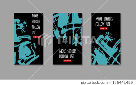 Blue ink brush stroke on black background. Blue ink brush stroke on black background. 136441499
